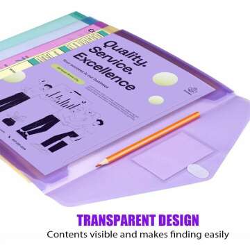 Sooez 10 Pack Plastic and Poly Envelopes - Durable Storage