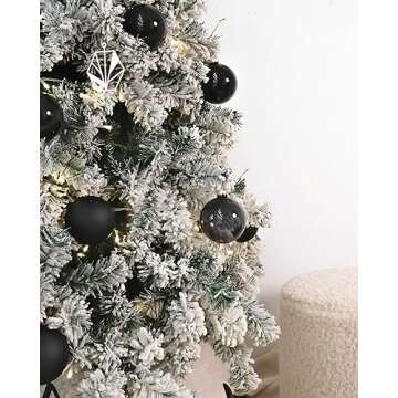 DN DECONATION Black Glass Christmas Ball Ornaments, Christmas Ball Clearancede 3.15” Hanging Christmas Baubles for Xmas Tree Decoration, Set of 9 Decor for Gothic Christmas,Halloween,DIY Gift