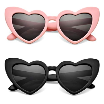 Stylish COASION Heart Sunglasses for Kids Age 2-8