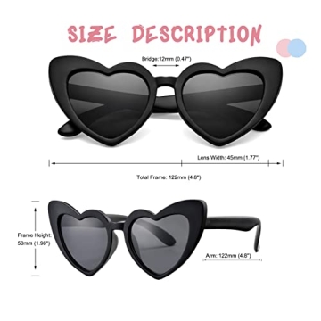 Stylish COASION Heart Sunglasses for Kids Age 2-8