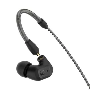 Sennheiser Consumer Audio IE 200 In-Ear Audiophile Headphones - TrueResponse Transducers for Neutral Sound, Impactful Bass, Detachable Braided Cable with Flexible Ear Hooks - Black