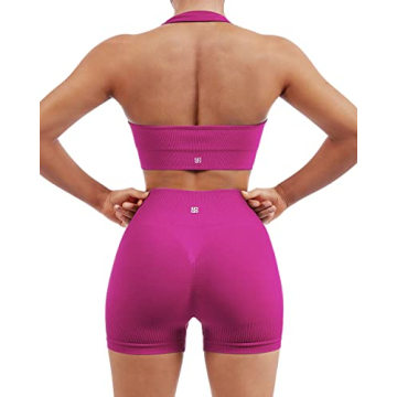 SUUKSESS Seamless Ribbed Workout Set for Women