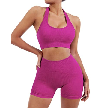 SUUKSESS Seamless Ribbed Workout Set for Women