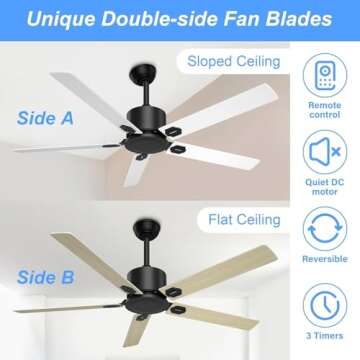Elegant BECLOG Outdoor Ceiling Fan with 6 Speeds for All Spaces