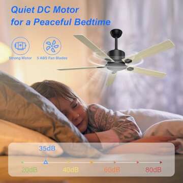 BECLOG 52 Inch Outdoor Ceiling Fan with Remote Control