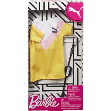 Barbie Fashion Pack: PUMA Branded Clothes & Accessories Set, Includes T-Shirt Dress, Fanny Pack & Su...