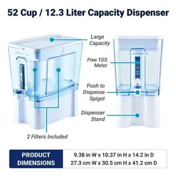 ZeroWater 52-Cup Water Filter Dispenser with TDS Meter
