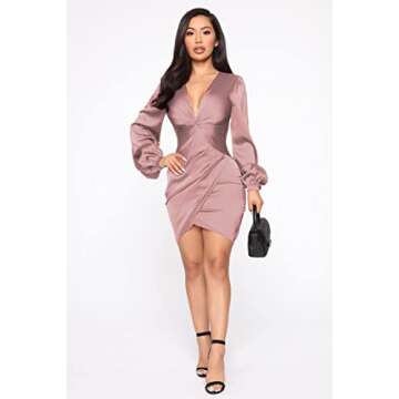 Elegant Ruffle Wrap Dress for Women Sexy V Neck Wedding Party Dress Knee Length Split Midi Dresses X-Large