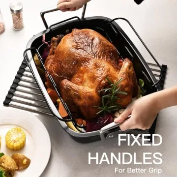 HONGBAKE Heavy Duty Nonstick Turkey Roasting Pan