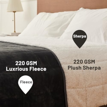 Cozy 15 lbs Weighted Sherpa Fleece Blanket for Comfort