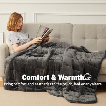 Cozy 15 lbs Weighted Sherpa Fleece Blanket for Comfort