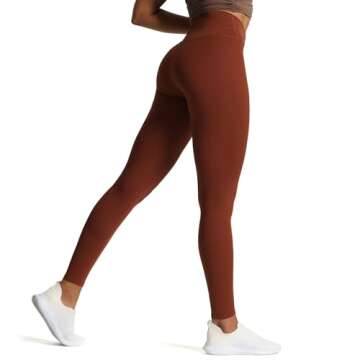 Aoxjox High Waisted Workout Leggings for Women Cross-Waist Crossover Tummy Control Trinity Buttery S...