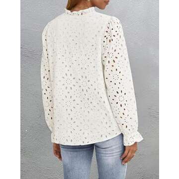 ZESICA Women's Stylish Long Sleeve Button Blouse