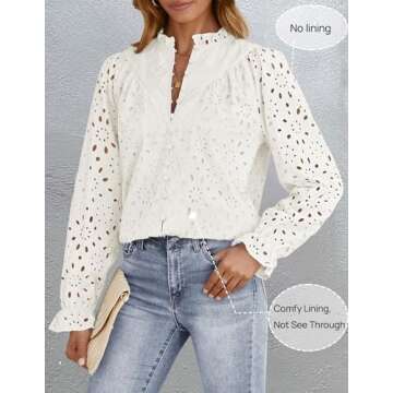 ZESICA Women's Stylish Long Sleeve Button Blouse