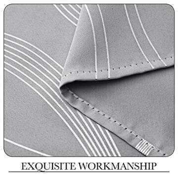 NICETOWN Blackout Curtains 95 inches Long, Foil Printed Wave Lines Energy Saving Thermal Insulated Solid Grommet Blackout Draperies for Patio Hall Studio (1 Pair, 52 inches by 95 inches, Silver Grey)
