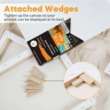 CONDA 11x14 inch Stretched Canvas for Painting, Pack of 8, Primed, 100% Cotton,5/8 Inch Profile Value Bulk Pack for Acrylics, Oils Painting