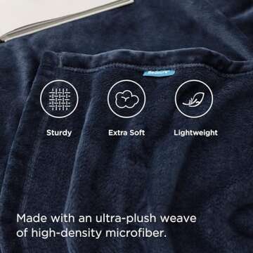 Bedsure Cozy Navy Fleece Blankets - Soft Plush Luxury