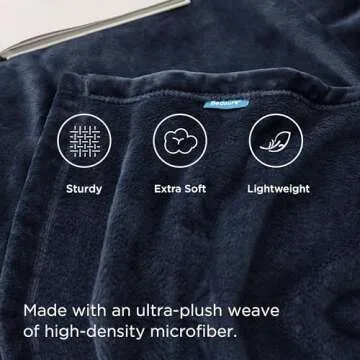 Bedsure Cozy Navy Fleece Blankets - Soft Plush Luxury
