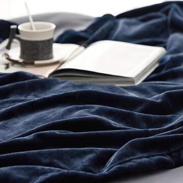 Bedsure Cozy Navy Fleece Blankets - Soft Plush Luxury