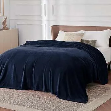 Bedsure Cozy Navy Fleece Blankets - Soft Plush Luxury