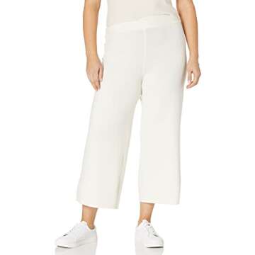 The Drop Women's Cropped Sweater Pant in Whisper White