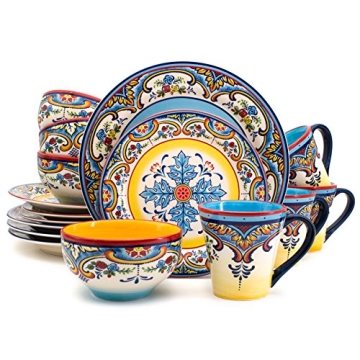 Zanzibar 16 Piece Dinnerware Set - Floral Design