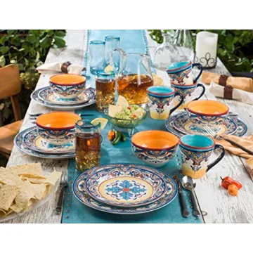 Zanzibar 16 Piece Dinnerware Set - Floral Design