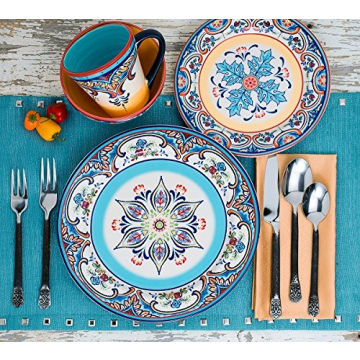 Zanzibar 16 Piece Dinnerware Set - Floral Design