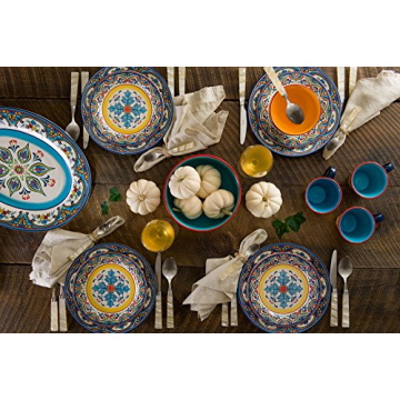 Zanzibar 16 Piece Dinnerware Set - Floral Design