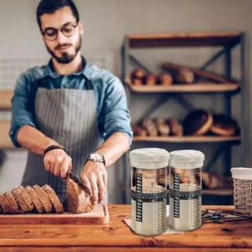 Sourdough Starter Jar Kit with Stainless Steel Lid and More