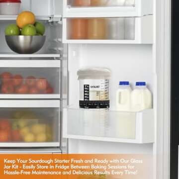 Sourdough Starter Jar Kit with Stainless Steel Lid and More