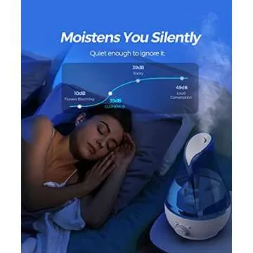 Cool Mist Humidifier, CLONEMUS 2.6L Large Capacity, Ultrasonic Humidifier with Night Light for Bedroom & Large room, Auto-Shut Off, Humidifiers for Babies Nursery & Whole House