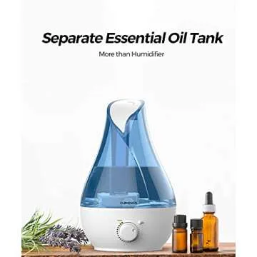 Cool Mist Humidifier, CLONEMUS 2.6L Large Capacity, Ultrasonic Humidifier with Night Light for Bedroom & Large room, Auto-Shut Off, Humidifiers for Babies Nursery & Whole House