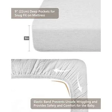 Crib Sheets for Boys Girl, Fitted Baby Toddler Bed Sheets 28" x 52", Neutral Muslin Cotton Crib Matt...