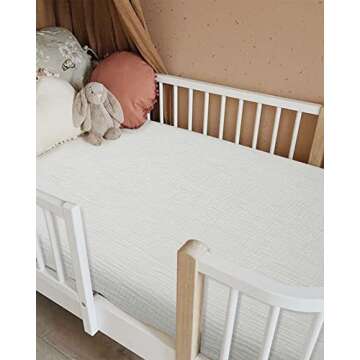 Soft Muslin Cotton Fitted Crib Sheets for Babies 28x52