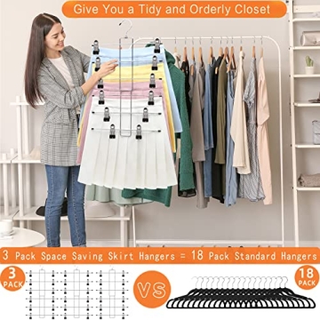 Space Saving 3 Pack Pants Hangers for Closet Organization