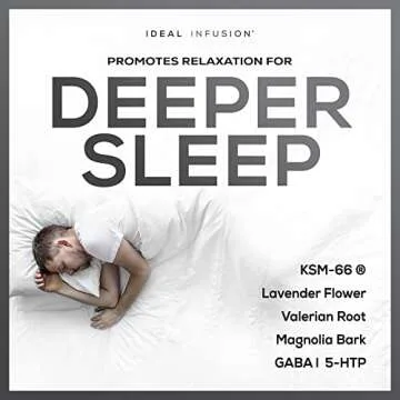 Ideal Infusion Nighttime Recovery & Deep Sleep Supplement: Relaxation and Stress Support - Magnesium Glycinate, KSM-66 (Melatonin Free) Muscle Cramp Relief, Vegan