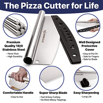 12 Inch Pizza Cutter Rocker Blade for Perfect Slices