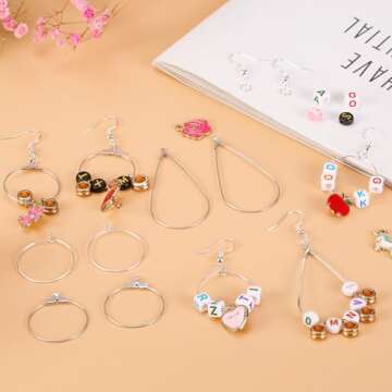 400 Piece Sterling Silver Plated Earring Hooks,Hypoallergenic Earring Making Kit with Beading Hoop Earring Finding Component Accessories,Earring Backs,Jump Rings for Jewelry Making DIY Craft