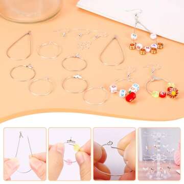 400 Piece Sterling Silver Plated Earring Hooks,Hypoallergenic Earring Making Kit with Beading Hoop Earring Finding Component Accessories,Earring Backs,Jump Rings for Jewelry Making DIY Craft