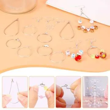 400 Piece Sterling Silver Plated Earring Hooks,Hypoallergenic Earring Making Kit with Beading Hoop Earring Finding Component Accessories,Earring Backs,Jump Rings for Jewelry Making DIY Craft