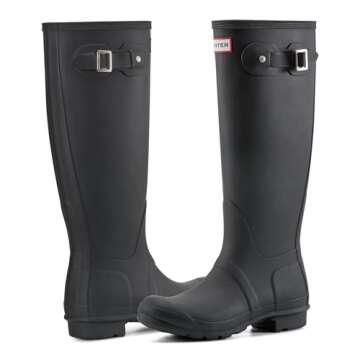 Hunter Womens Original Tall Black Matte Rain Boot - 5 B(M) US
