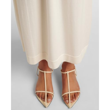 Molozoey CREAM Flat Sandals for Women with Metal Buckle Ankle Strappy Ladies Fashion Slide Sandals Comfortable Summer Open Toe Women Sandals Dressy.