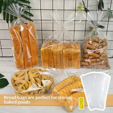 Bread Bags for Homemade Bread - 55 Pack & 100 Ties
