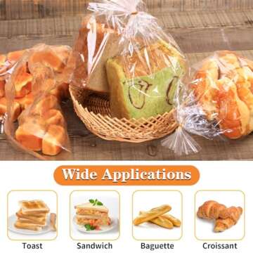 Bread Bags for Homemade Bread - 55 Pack & 100 Ties