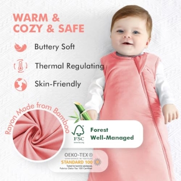 Comfortable HAPIU Bamboo Baby Sleep Sack with Zipper for 6-18 Months