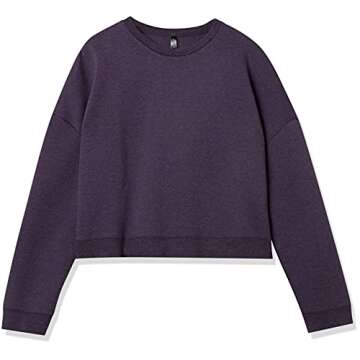 Amazon Brand - Core 10 Women's (XS-3X) Motion Tech Fleece Cropped Sweatshirt