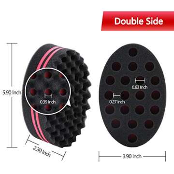 3Pcs Varied Magic Hair Twist Sponges, Sponge Brush with 1 Metal Hair Pick, 4 Diferent Har Twists, Dreadlock, Afro Curls, Coils, Sponge Brush for Hair (Blend)