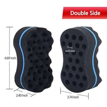 3Pcs Varied Magic Hair Twist Sponges, Sponge Brush with 1 Metal Hair Pick, 4 Diferent Har Twists, Dreadlock, Afro Curls, Coils, Sponge Brush for Hair (Blend)