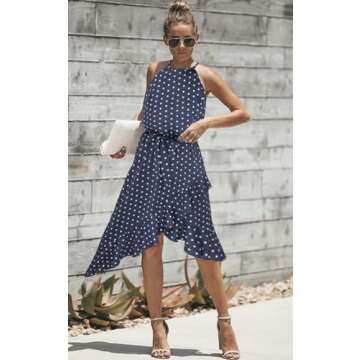 ECOWISH Polka Dot Summer Dress - Stylish & Versatile